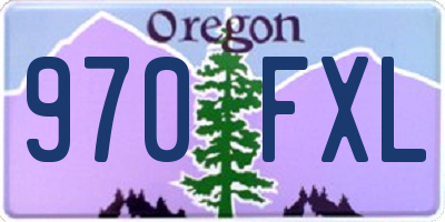 OR license plate 970FXL