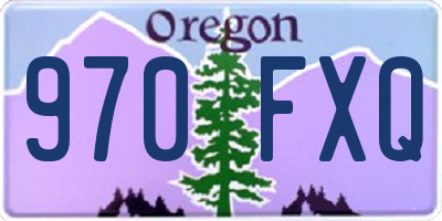 OR license plate 970FXQ