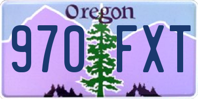 OR license plate 970FXT