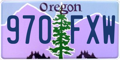 OR license plate 970FXW