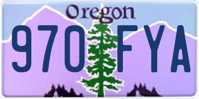 OR license plate 970FYA