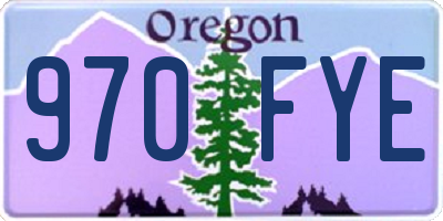OR license plate 970FYE