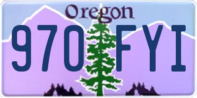 OR license plate 970FYI