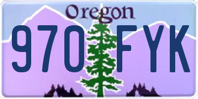 OR license plate 970FYK