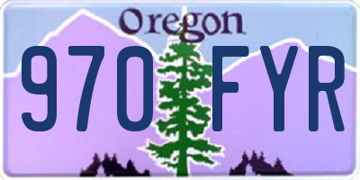 OR license plate 970FYR
