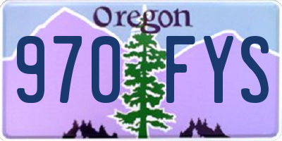 OR license plate 970FYS