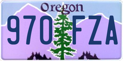 OR license plate 970FZA