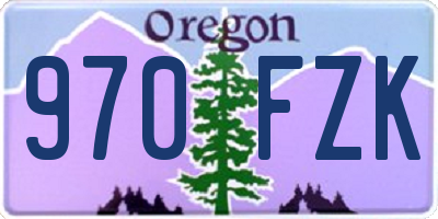 OR license plate 970FZK