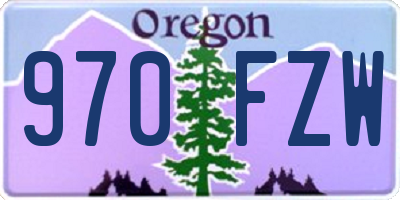 OR license plate 970FZW
