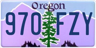 OR license plate 970FZY