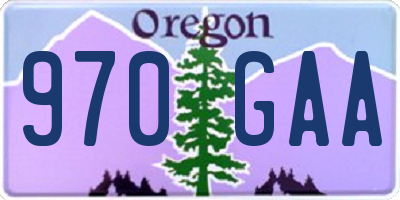 OR license plate 970GAA