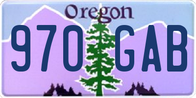 OR license plate 970GAB