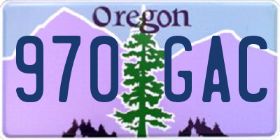 OR license plate 970GAC