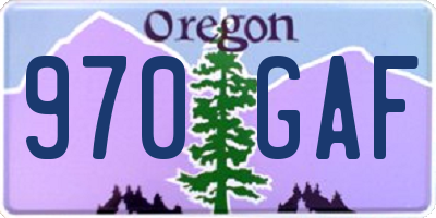 OR license plate 970GAF