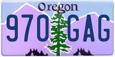 OR license plate 970GAG