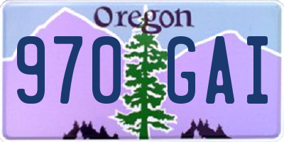 OR license plate 970GAI