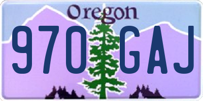 OR license plate 970GAJ
