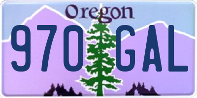 OR license plate 970GAL