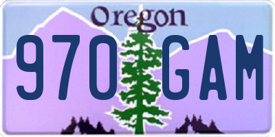 OR license plate 970GAM