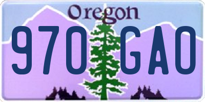 OR license plate 970GAO