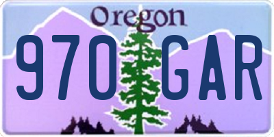 OR license plate 970GAR
