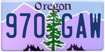 OR license plate 970GAW