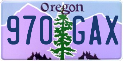 OR license plate 970GAX