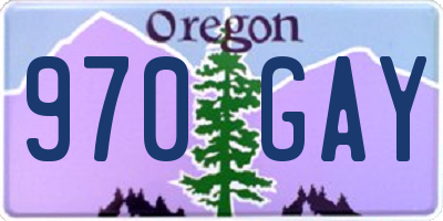 OR license plate 970GAY