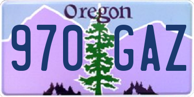 OR license plate 970GAZ