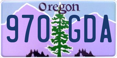 OR license plate 970GDA