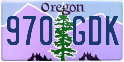 OR license plate 970GDK