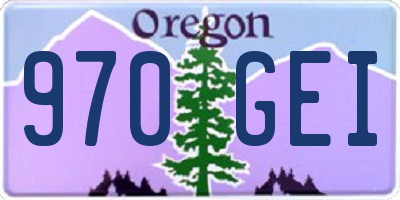OR license plate 970GEI