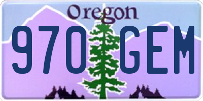 OR license plate 970GEM