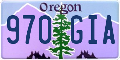 OR license plate 970GIA