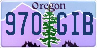 OR license plate 970GIB