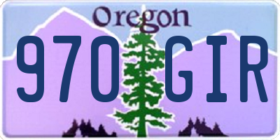 OR license plate 970GIR