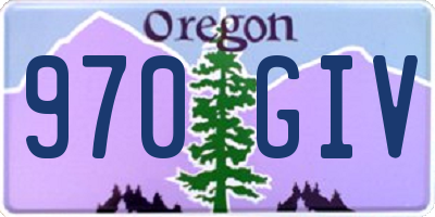 OR license plate 970GIV