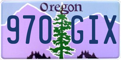 OR license plate 970GIX