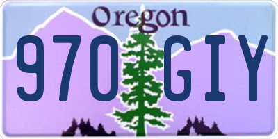 OR license plate 970GIY