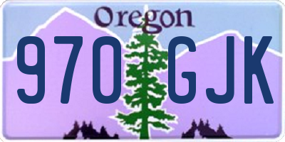 OR license plate 970GJK