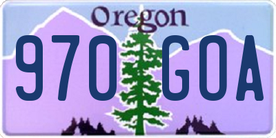 OR license plate 970GOA