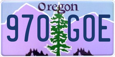 OR license plate 970GOE