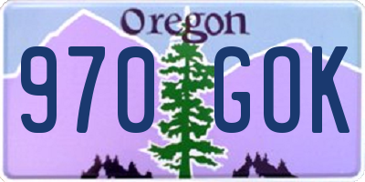 OR license plate 970GOK