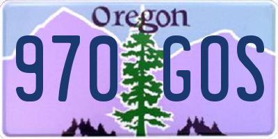 OR license plate 970GOS