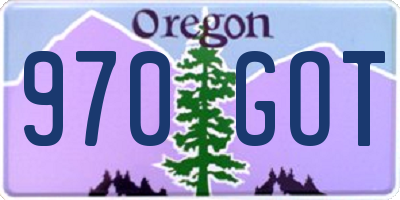 OR license plate 970GOT