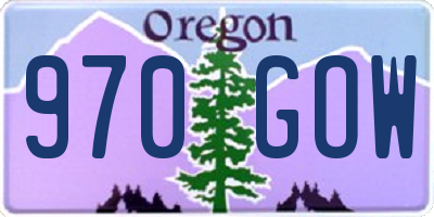 OR license plate 970GOW