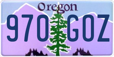 OR license plate 970GOZ