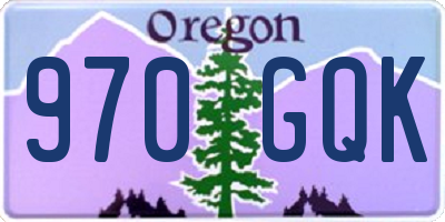 OR license plate 970GQK