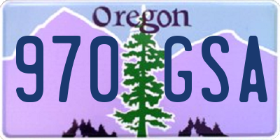 OR license plate 970GSA