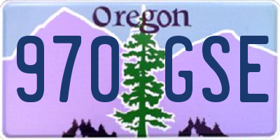 OR license plate 970GSE